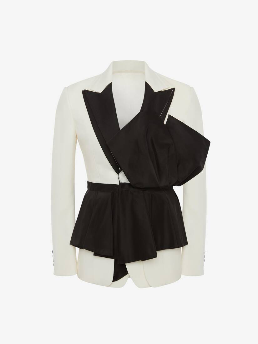 Chaquetas Alexander McQueen Exploded Peplum Hombre - Blancos - Mexico 951-MVCOZA